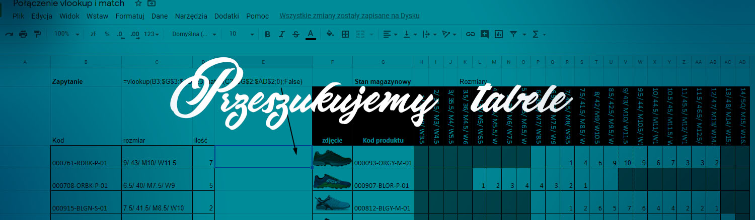 Jak automatycznie znaleźć wartość w dwuwymiarowej tabeli.